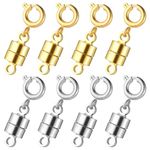 Mabor 8Pcs Magnetic Necklace Clasps Magnetic Necklace Fasteners Jewellery Bracelet Clasps and Closures Magnetic Jewelry Connector for Necklaces Jewelry Accessories