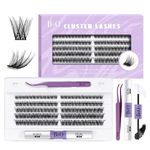 B&Q Lash Extension Kit for Beginners 120 PCS Eyelash Extension Kit 10-16 Mixed Diy Lashes Extension kit C D Curl Lash Clusters Kit with Lash Bond and Seal Lash Kit Individual Lashes Kit(DTFDKit-DV02)