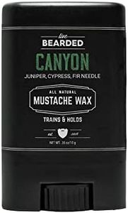 Live Bearded: Mustache Wax Stick - Made in the USA with All-Natural Ingredients - Beeswax, Lanolin, Jojoba Oil, Essential Oils - Medium Hold Mustache & Beard Wax for Men - Canyon Scent, 0.35 Oz