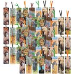 Fun Express Laminated Safari Animal Bookmarks | 48 Count | Great for School/Classroom Giveaways, Book Club Tokens, Birthday Party Prizes & Favors