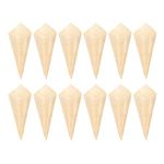 jojofuny 100pcs Wood Tasting Cone Wooden Cone Serving and Tasting Cone Appetizer Finger Food Popcorn Ice Cream Holder Home Party Catered Events Buffets 13.0x18.0cm