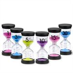 Sand Timer For Classroom And Kids - Sand Hour Glass Hourglass Timer - Sand Clock Watch For Toddlers - (pack Of 6)