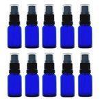 Elegant Glass Bottles with Finger Sprays: Pack of 10: Gifting, Beauty, Skincare & Aromatherapy. Ideal for Perfumes, DIY Beauty and Cleaning – Sustainable and Versatile Packaging Solution (15ml, Blue)