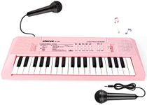 Electronic Piano Keyboard 37 Keys Piano for Kids Music Keyboard Piano with Microphone Learning Music Educational Toy Gift for 3-6 Years Old Girls Boys Beginners (Pink)