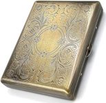 Etched Cigarette Case Victorian Style Metal Holder Regular Size and 100's (Antique Brass)