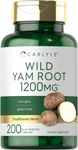 Wild Yam Root Capsules | 1200mg | 200 Count | Non-GMO, Gluten Free | Traditional Herb Extract | by Carlyle