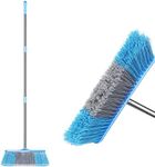 Floor Brush Kitchen Broom 15.75inches Wide Heavy Duty Floor Sweeper 52.2 inches Long Handle Dust Dirt Sweeping for Indoor Outdoor Commercial Warehouse Home Kitchen Patio Garden Garage