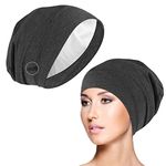 WLLHYF Silk Bonnet Sleep Cap Soft Hair Wrap Cover Satin Lined Beanie Adjustable Turban hat Nurse Cap Bonnet for Medium Curly Frizzy Hair Chemotherapy hat for Women and Men