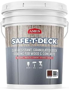 Ames Safe-T-Deck Granulated Formula Exterior Paint - 5 Gallon Coco Brown Paint - Great for Porches, Patios, Decks, Walkways and More - Made in The USA, 768 Fl Oz (Pack of 1)