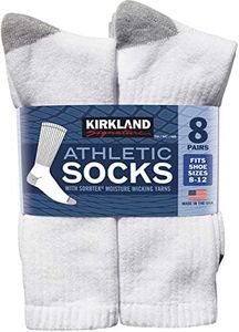 Kirkland Signature Men’s Athletic Sock 8-pair, White (White, 8-12), White