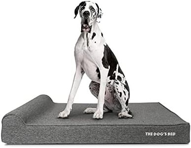 The Dog’s Bed Orthopaedic Headrest Dog Bed XXL Grey with Grey Linen Trim 15cm, Waterproof Memory Foam Dog Bed, Veterinary Approved