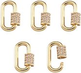 FASHEWELRY 5Pcs Brass Cubic Zirconi