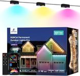 APPECK Permanent Outdoor Lights Pro 200ft, 144W RGBCW Eaves Lights with 144 LED Lights, 80lm, Cuttable, 111 Scene Modes, IP67 Waterproof Lighting for Christmas Decoration, Work with Alexa, Black