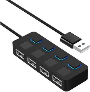 USB 2.0 Hub,4-Port Mini USB hub 2.0 with Individual LED Power Switches,USB Expander for Laptop,PC,MacBook,Flash Drive,Console, Printer,Camera,Keyborad,Mouse,and More USB Devices