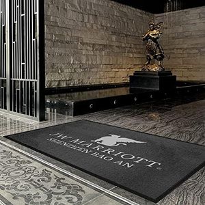 ALLEVI Custom Door Mat Commercial Grade Area Rugs Entryway Carpets Personalized Logo Text 10'X 6' 6MM Thick Welcome Indoor Outdoor Floor Mat for Office Home Kitchen Garden