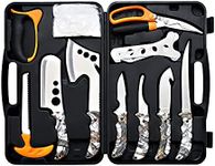 KNINE OUTDOORS Hunting Deer Knife Set Field Dressing Kit Portable Butcher Game Processor Set, 12 Pieces