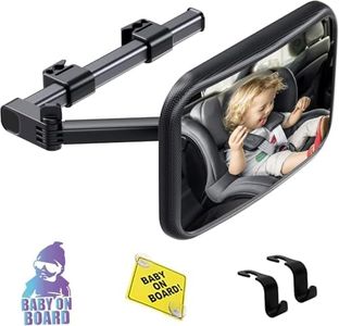 JISHSHAY 5 Pcs Baby Car Mirror Baby Rear View Car Baby Mirror for Car Back Seat Car Seat Mirror Baby Rear Facing Baby Car Mirror for Back Seat Baby Essentials for Newborn 180° Extendable Arm Hook Clip