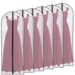 Niviy Dress Bags Covers Long Garment Bag Dustproof Clothes Covers Waterproof Coat Bags with Zip Anti-mite Breathable Suit Bags 6pcs 60 * 160cm