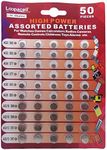 Loopacell High Power Super Alkaline Button Cell Assorted 1.5V Battery AG3/LR41 AG4/LR626 AG5/LR754 AG10/LR1130 AG13/LR44,50 Count (Pack of 1)