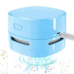 SPORWAY Mini Vacuum Cleaner Table Vacuum Cleaner Rechargeable: Mini Vacuum Cleaner Desk Powerful 360° Rotatable Portable Handheld Vacuum Cleaner for Office Car Travel School - Blue