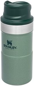 Stanley Classic Trigger Action Mug Isotherme 0.25L - Étanche - Maintient la Température (Chaud/Froid) - Thermos Café - Acier Inoxydable - Tasse Thé & Eau - Sans BPA - Hammertone Green