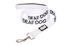 Dexil Deaf Dog Dog Has Limited/No Hearing White Colour Coded 60Cm 1.2M 1.8M Luxury Neoprene Padded Handle Leads Prevents Accidents by Warning Others of Your in Advance 1.2M