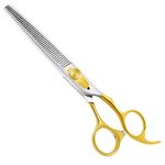 HASHIMOTO Thinning Shears for Dogs, 46 Teeth, 7.0 inch, 30% Thinning Rate, Light Weight, Balanced, Ergonomically Designed for Professional Pet Groomers or Family DIY Use.