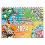 Colouring Calendar 2024 by Colorya - A4 Monthly Wall Calendar 2024-2024, Hanging Calendar - Colouring for Adults, Mandala Colouring, Spiral-Bound 2024 Calendar