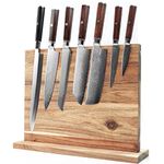 Resafy Magnetic Knife Holder Acacia Wooden Magnetic Knife Block 17 X 13 Inches Rack Magnetic Universal Stands with Strong Enhanced Magnets Strip Kitchen Storage Cutlery Large Organizer Without Knifves