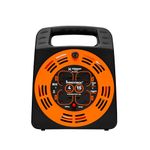 Innoteck 4 Way 15M 13A Cable Reel - with Handle - Thermal Cut Out and Resetting Switch - Heavy Duty Cable and Portable - Cord for Outdoor and Indoor - Orange and Black