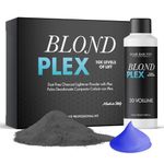 Hair Bar NYC Blond Bond Plex Extreme Lifting 10X Levels - Black/Charcoal Dust Free Lightener with Hydrolized Keratin & Bond, Hair Bleach Powder Cool-Toned & Bright Finish - Made in Italy 60g / 2.11oz