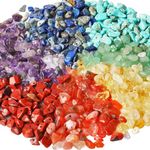 SOSMAR 1 Box/7 Chakra Crystals for Jewellery Making, Bracelet Beads, Drilled Crystal Chips for Crafting, Gemstone Beads Red Agate/Lapis Lazuli/Amethyst for Bracelet Making DIY