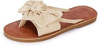 FISACE Womens Slip On Flip Flops Ring Toe Strappy Casual Summer Gladiator Flat Sandals