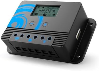 Callsun 20A 12/24V PWM Solar Charge Controller with LCD Display, USB Ports, Adjustable Parameter, Fit for AGM, Gel, Flooded,and Lithium Battery