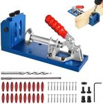 Pocket Hole Jig Kit Positioner Drilling Jig Pocket Hole Guide Syetem Set Pocket Hole Jig Drill Hole Tool for Woodworking Punch Locator