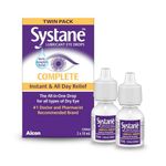 Systane Complete Lubricant Eye Drops for dry eyes, All-In-One Drops For All Types Of Dry Eye, Multi-Symptom Dry Eye Relief, Dry Eye Relief from Extended Screen Time - 2 x 10mL