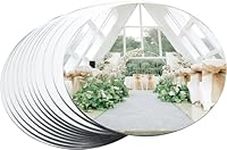 12 Packs Round Mirror Centerpieces for Tables, Mirror Tray Candle Plate Tray for Candles,Wedding Table Centerpiece Decorations,Party Decor and Crafts,20 x 20 cm