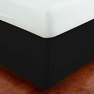 Full Size Luxury Tailored Bed Skirt 14" Drop Pleated Styling Dust Ruffled Solid Black New