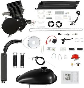 Upgraded 110cc Bicycle Engine Kit, 2-Stroke Gas Motorized Bicycle Conversion Kit for 26" /28" Bikes Fit Petrol Gas Motor Kit Engine Refit Full Set with CDI for DIY Motorized Bicycle Bike (Black)