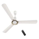 atomberg Studio Nexus Smart 1200mm BLDC Ceiling Fan with IoT & Remote Control | BEE 5-star | Newly Launched | High Air Delivery with Moonbeam Light | Low noise | 5 Year Warranty| Pearl White
