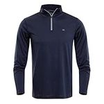 Calvin Klein Men's Harlem TECH 1/4 Zip Golf Shirt, Navy Marl, XL