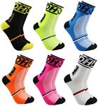 VWU Mens Womens Sports Socks Athletic Socks for Running Cycling Basketball Hiking Crew, 6 Color Mixture, One Size