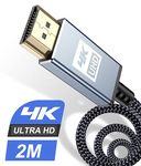 4K HDMI Cable 2m,Sweguard High Speed 18Gbps Braided HDMI 2.0 Cable 4K@60Hz 2K@144Hz Supports 3D UHD 2160p HD 1080p Ethernet HDCP 2.2 ARC Compatible Fire TV,Xbox,PS4/3,Blu-ray,Sky,Monitor,Laptop,PC