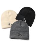 FURTALK Baby Beanie Cute Toddler Winter Hat Knit Boys Girls Warm 3 Pack Kids Embroidered Beanies Cap for 0-3 Years