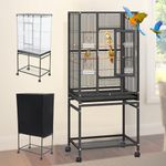 YINTATECH 53 inches Bird Cage Seed Catcher & Birdcage Cover, Bird Cages for Parakeets, Parrot, Cockatiel, Pigeon, Finch cage for Birds