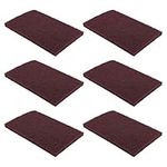 BokWin 6Pcs 3M Scotch Brite 7447 Very Fine Grade General Purpose Sanding Hand Pads 200 x 125mm/8" x 5" Red