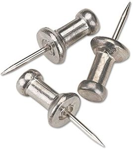 GEM CPAL3 Aluminum Head Push Pins, Aluminum, Silver, 3/8" (Box of 100)