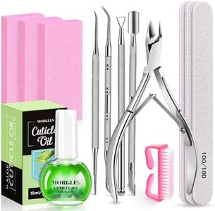 Nail Files and Buffers, MORGLES Nail Prep Kit with Emery Boards, Cuticle Remover Tools, Aloe Cuticle Oil for Manicure and Pedicure Shine Kit