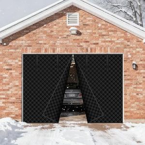 Garage Door Screen for Winter,Thermal Garage Door Insulation Kit, Magnetic Thermal Insulated Garage Cover Curtain, Garage Privacy Screen Blackout, Weatherproof Soundproof(9 x 8Ft)