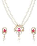 Estele Latest Pearl Design Necklace Set for Women Traditional Jewellery Set for Women